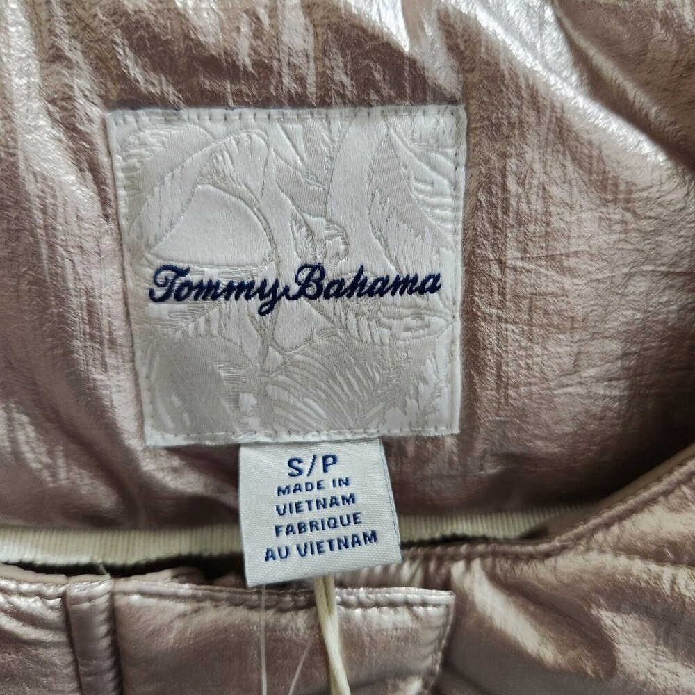 Tommy Bahama Women’s Metallic Zip Snap Puffer Vest Balboa Mist Size S NWT --5 - Picture 7 of 8